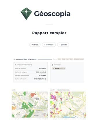 Extrait d'un rapport foncier Géoscopia